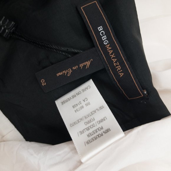 BCBGMaxAzria 2 Colorblock Mini Dress White Black - Picture 8 of 9